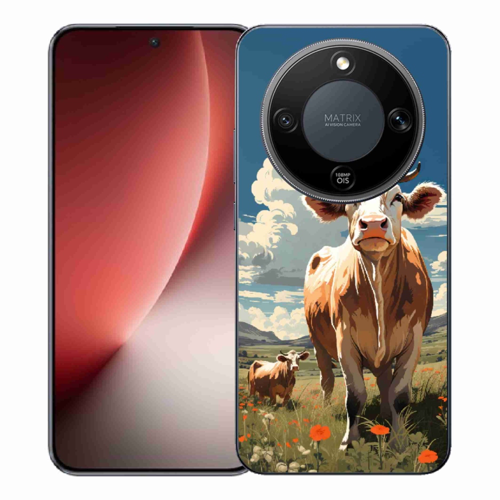 Gélový kryt mmCase na Honor Magic 8 Lite 5G - kravy na lúke