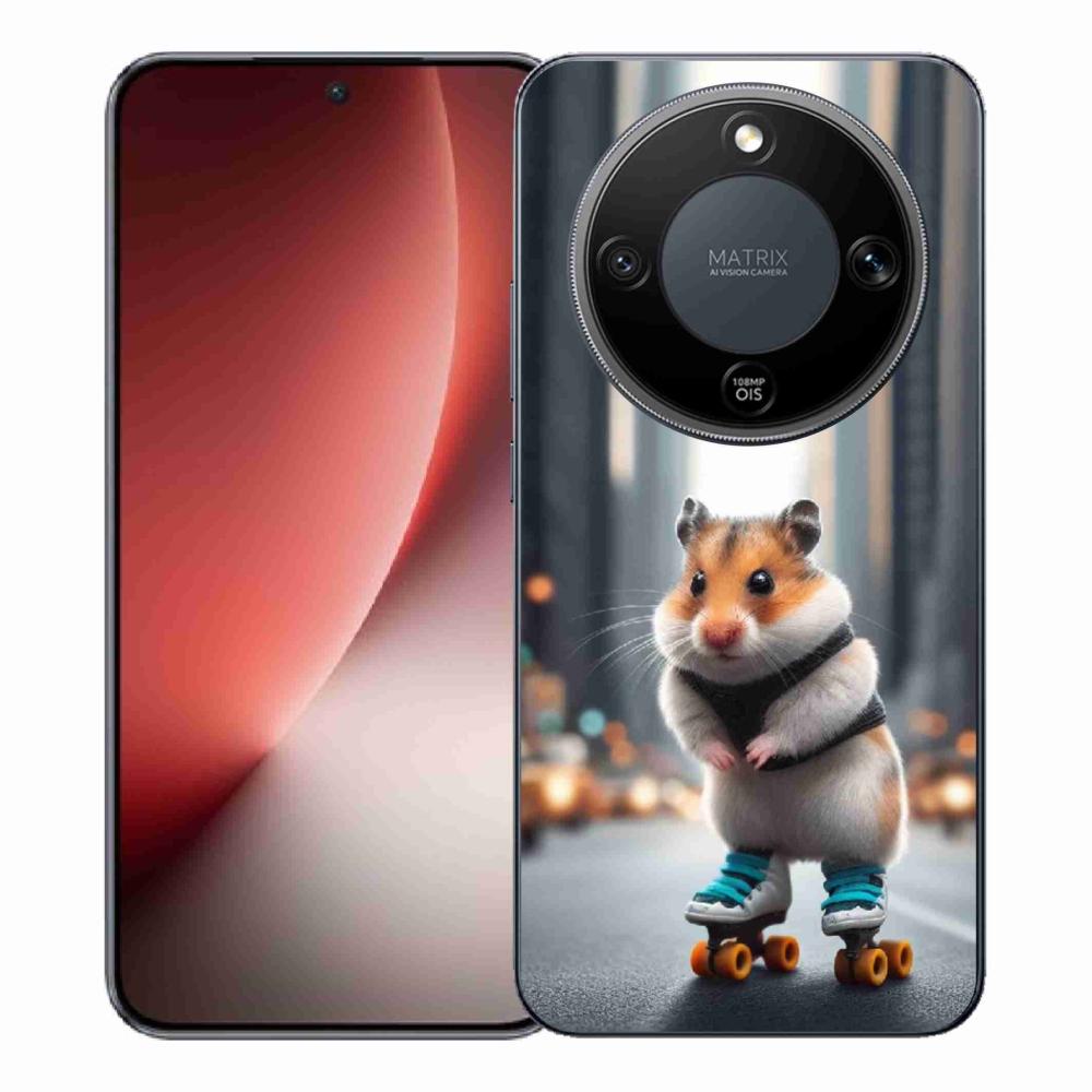 Gélový kryt mmCase na Honor Magic 8 Lite 5G - škrečok na korčuliach