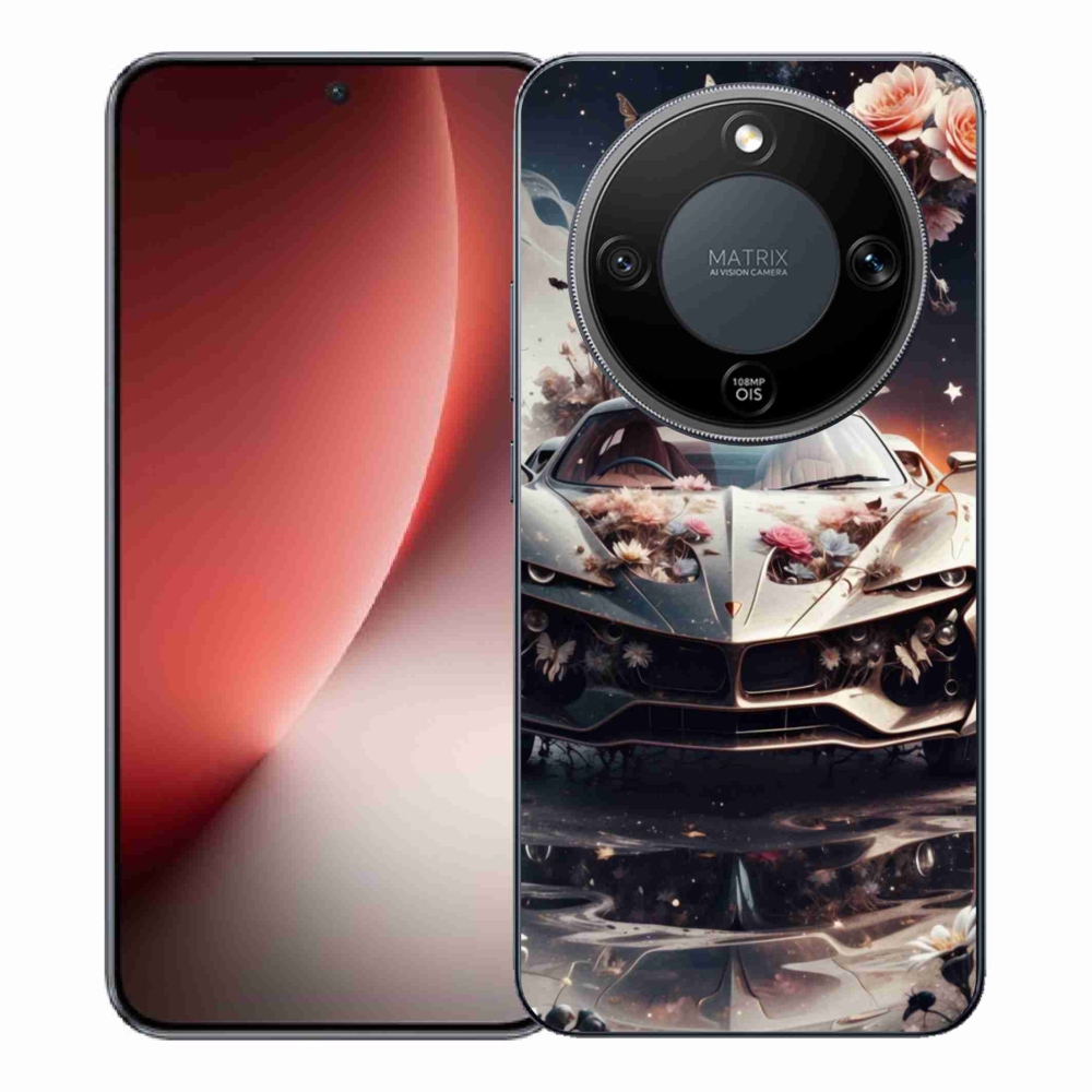 Gélový kryt mmCase na Honor Magic 8 Lite 5G - kvetinový športový automobil