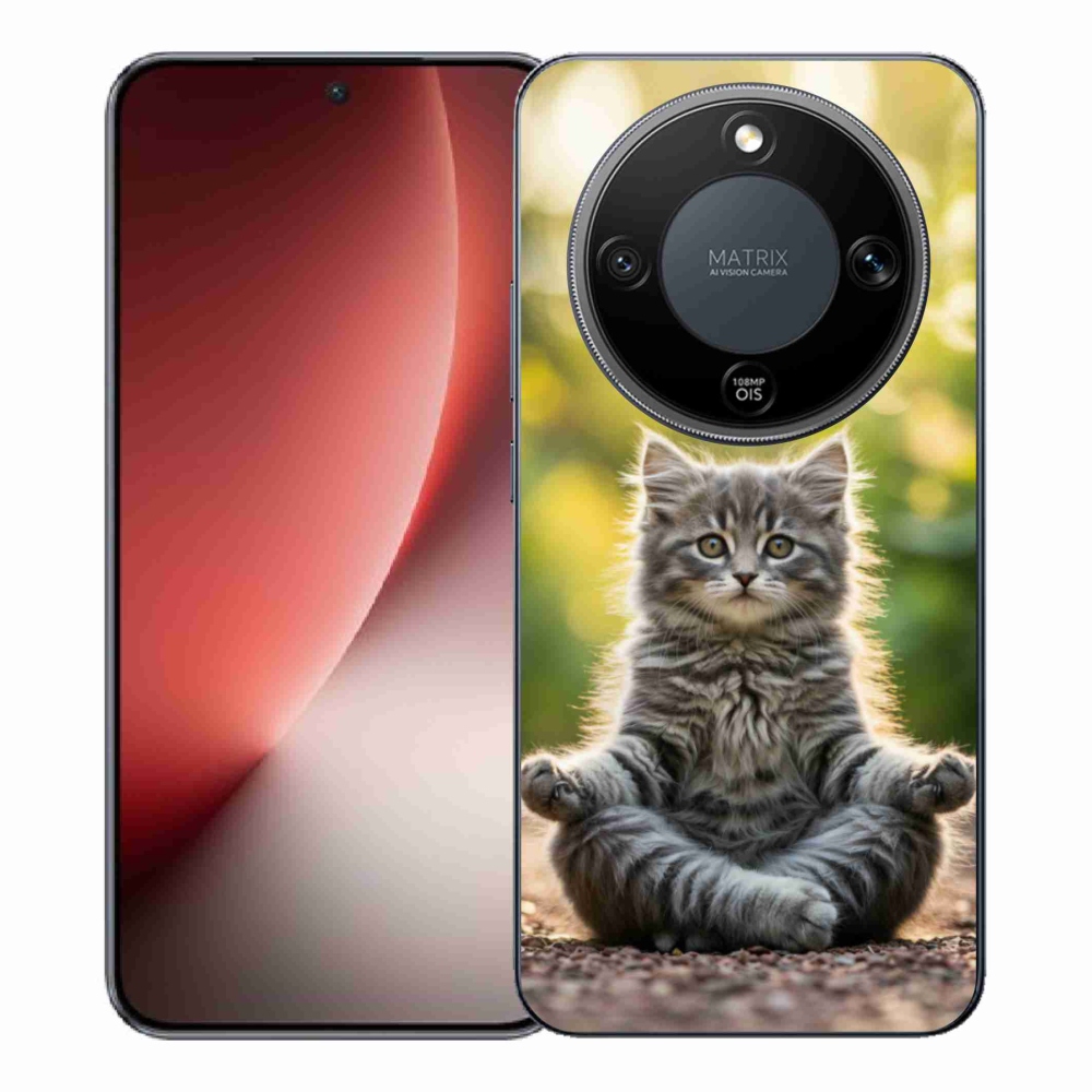 Gélový kryt mmCase na Honor Magic 8 Lite 5G - meditujúce mačiatko