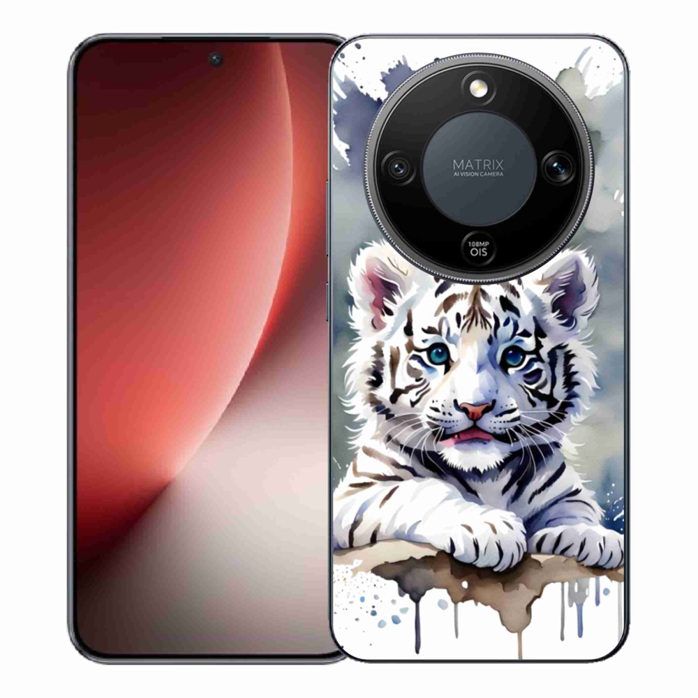 Gélový kryt mmCase na Honor Magic 8 Lite 5G - mláďa bieleho tigra