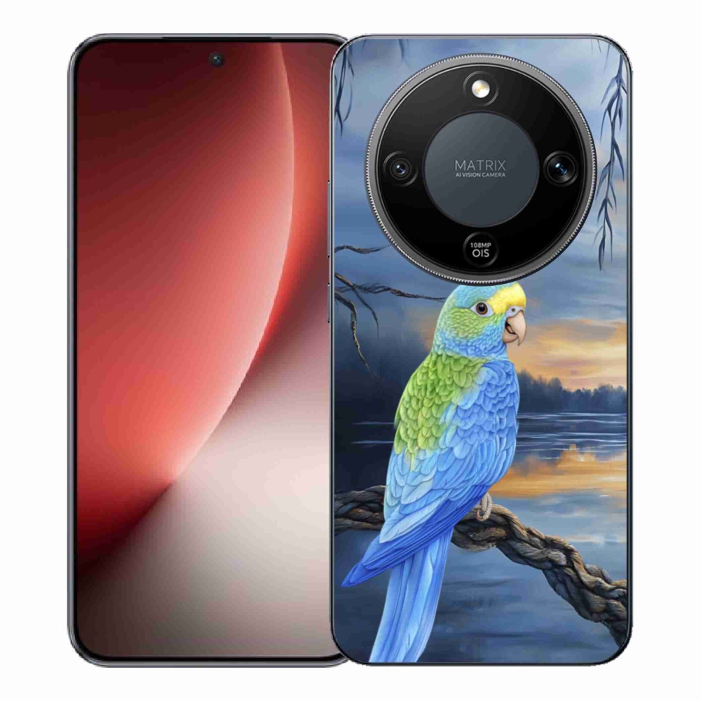 Gélový kryt mmCase na Honor Magic 8 Lite 5G - modrý papagáj