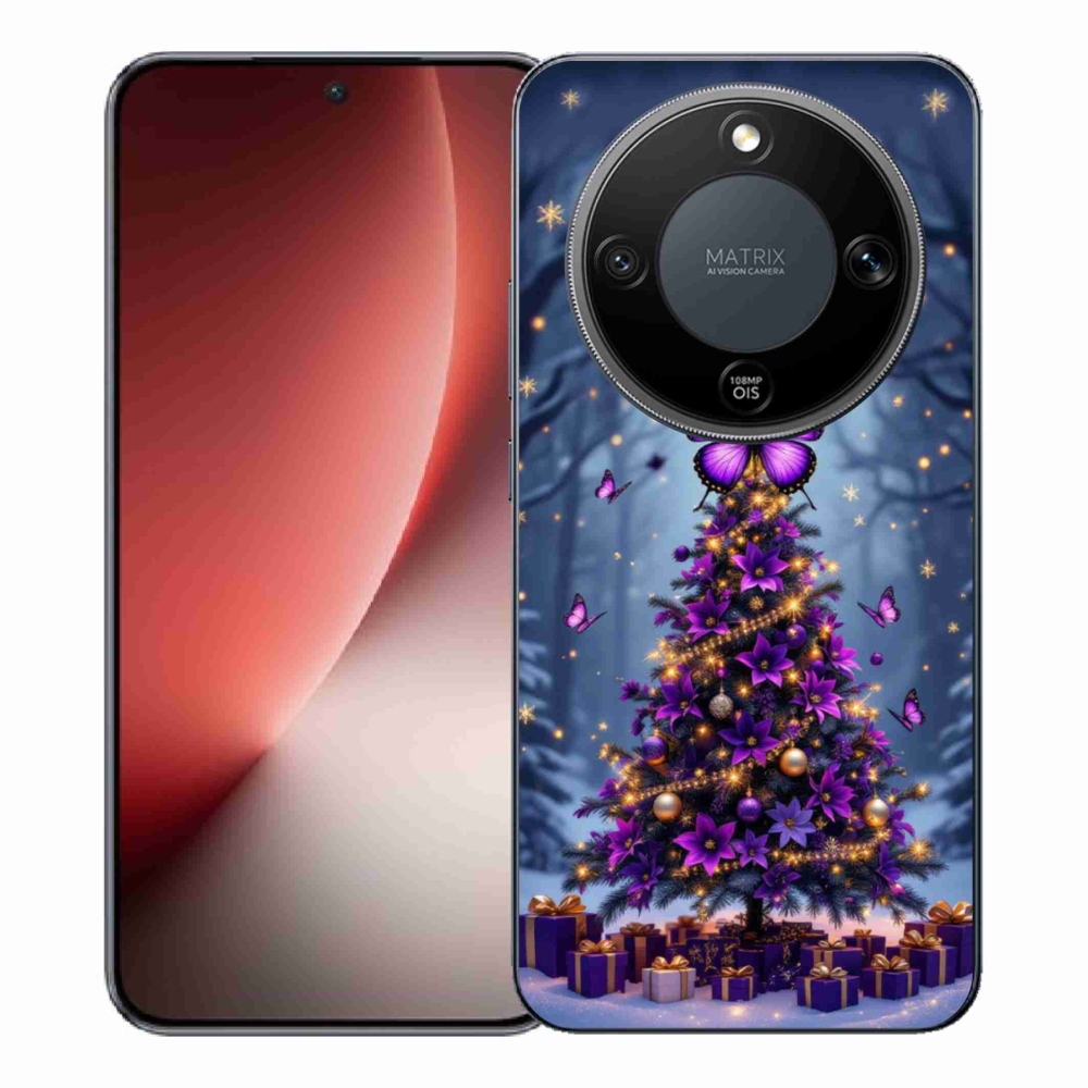 Gélový kryt mmCase na Honor Magic 8 Lite 5G - motýlí vianočný stromček