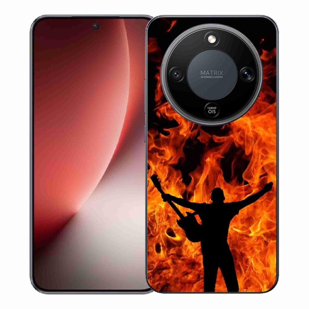 Gélový kryt mmCase na Honor Magic 8 Lite 5G - muzikant a oheň