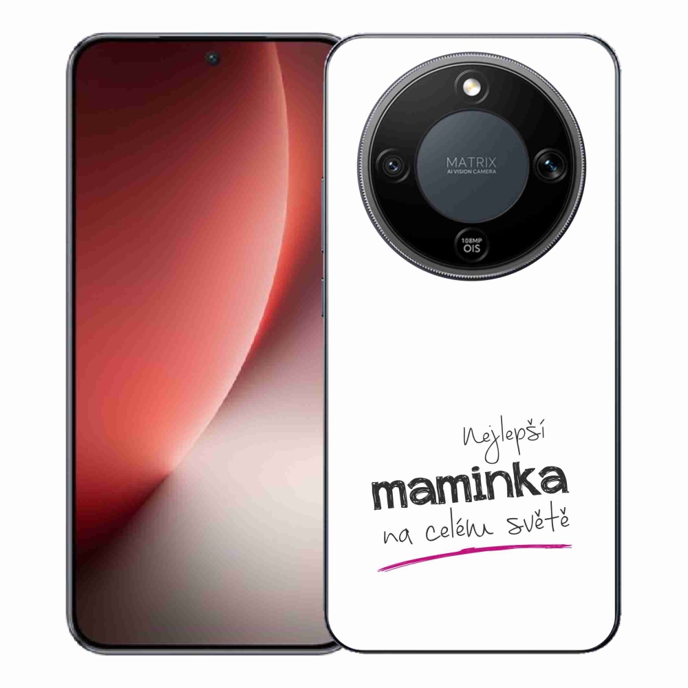 Gélový kryt mmCase na Honor Magic 8 Lite 5G - najlepšia mamička 4 biele pozadie