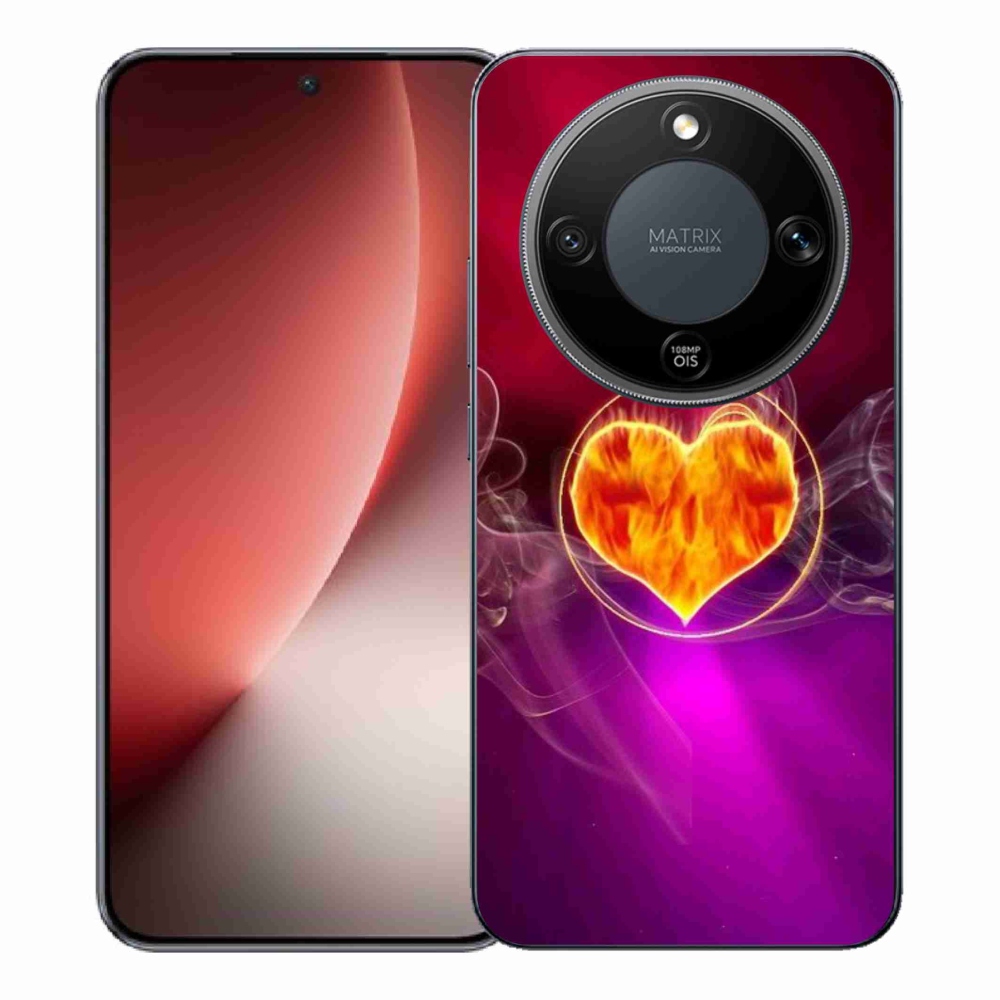 Gélový kryt mmCase na Honor Magic 8 Lite 5G - ohnivé srdce
