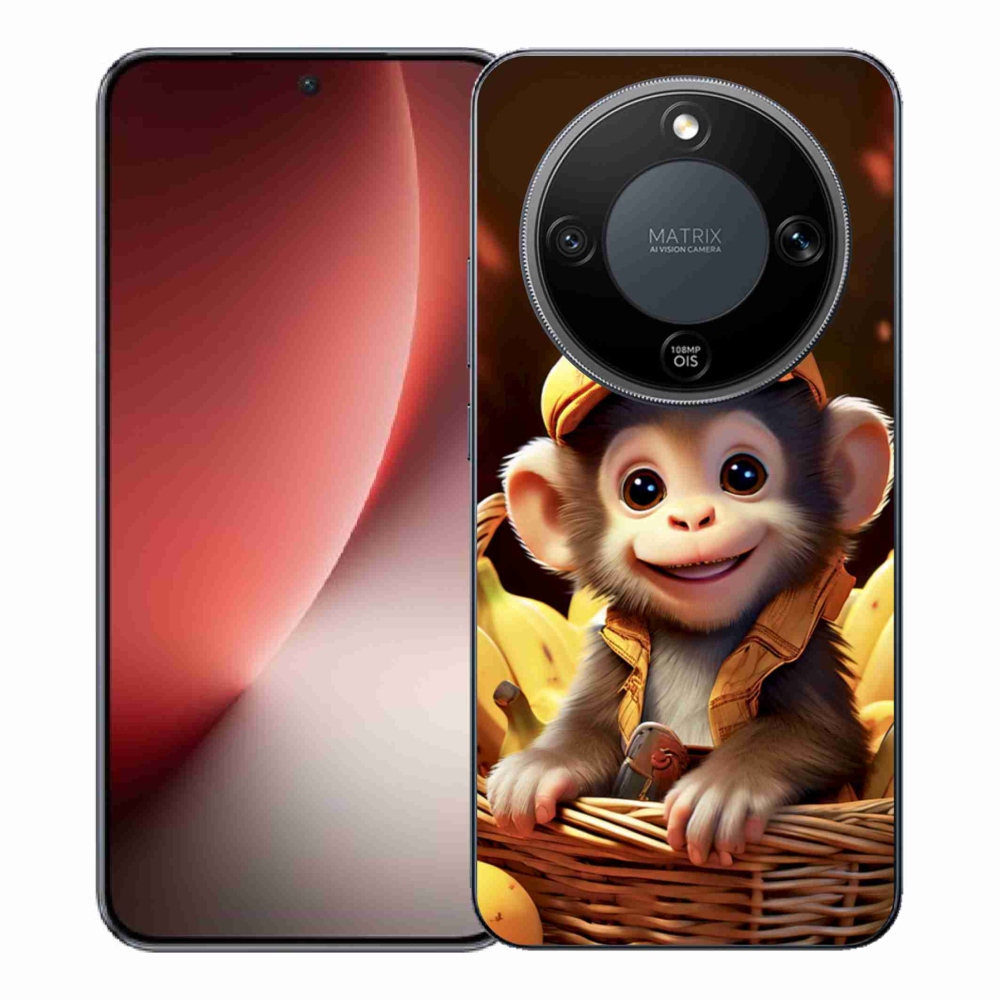 Gélový kryt mmCase na Honor Magic 8 Lite 5G - opice v košíku