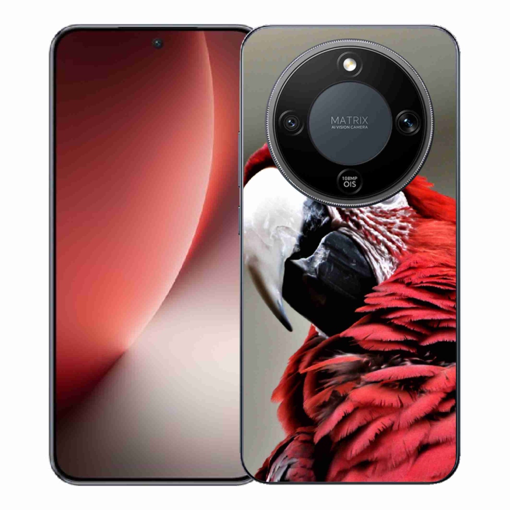 Gélový kryt mmCase na Honor Magic 8 Lite 5G - papagáj ara červený