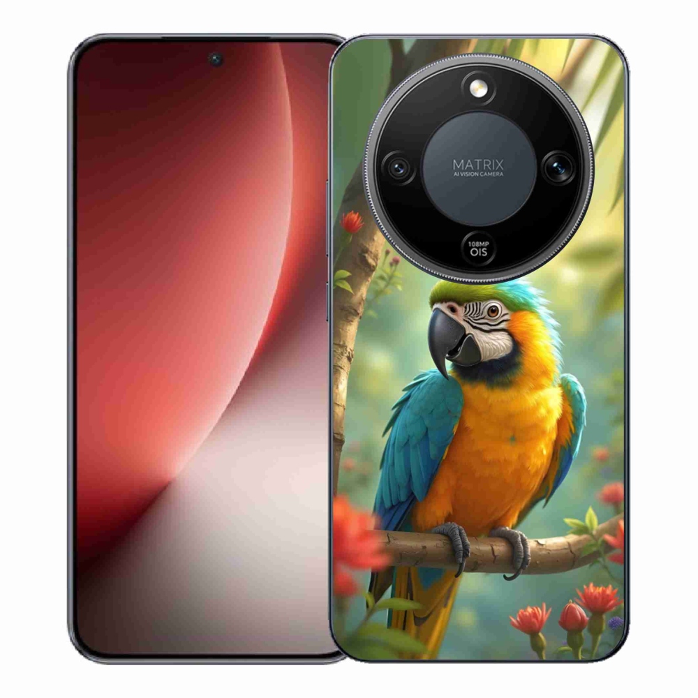 Gélový kryt mmCase na Honor Magic 8 Lite 5G - papagáj ara modrožltá