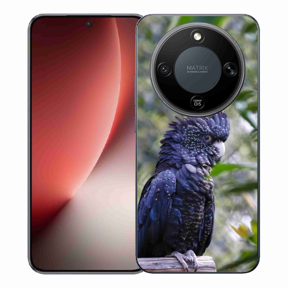 Gélový kryt mmCase na Honor Magic 8 Lite 5G - papagáj kakadu čierny