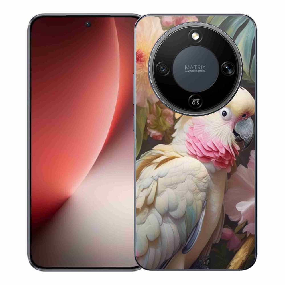 Gélový kryt mmCase na Honor Magic 8 Lite 5G - papagáj kakadu ružový 2