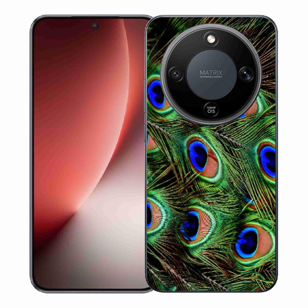 Gélový kryt mmCase na Honor Magic 8 Lite 5G - pávie perie