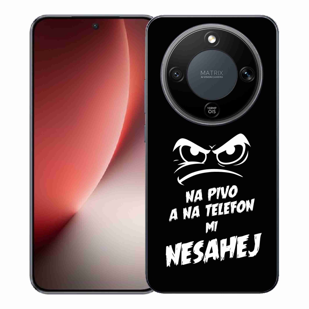 Gélový kryt mmCase na Honor Magic 8 Lite 5G - pivný motív 2 čierne pozadie