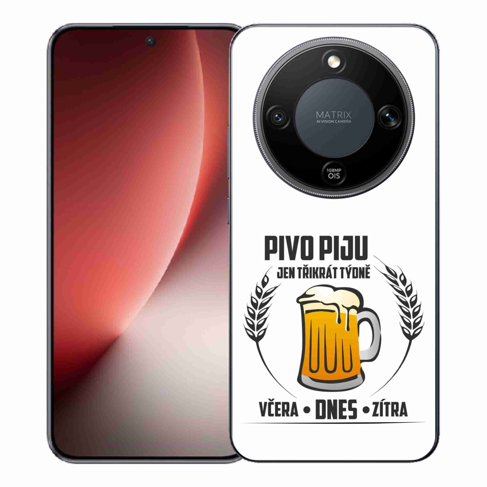 Gélový kryt mmCase na Honor Magic 8 Lite 5G - pivný motív biele pozadie