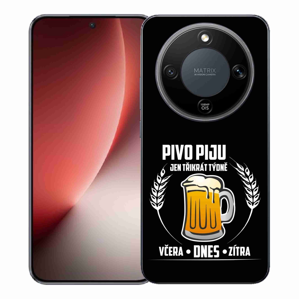 Gélový kryt mmCase na Honor Magic 8 Lite 5G - pivný motív čierne pozadie