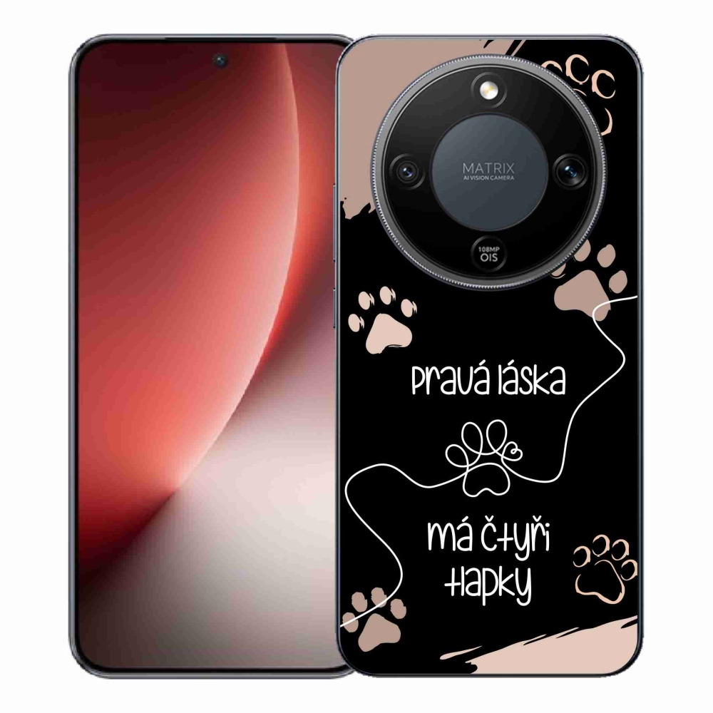 Gélový kryt mmCase na Honor Magic 8 Lite 5G - psí motív 1 čierne pozadie