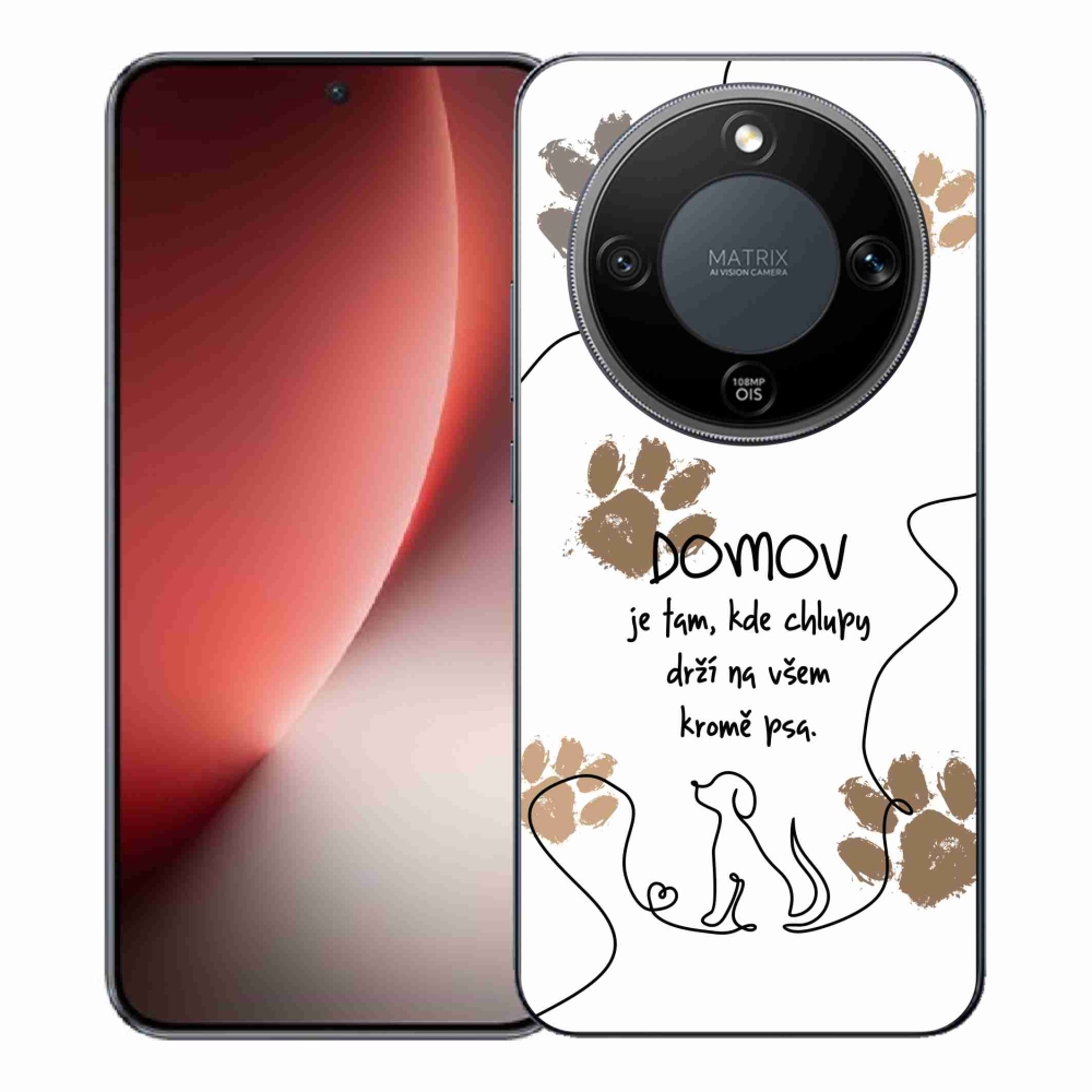 Gélový kryt mmCase na Honor Magic 8 Lite 5G - psí motív biele pozadie