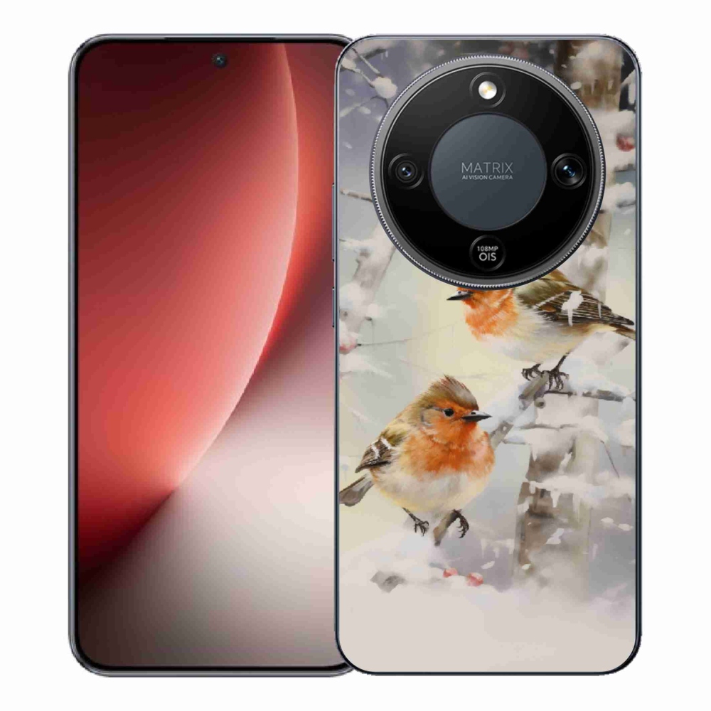 Gélový kryt mmCase na Honor Magic 8 Lite 5G - vtáčiky v zime