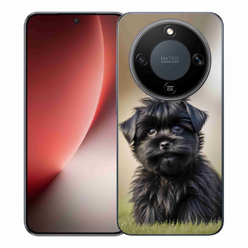 Gélový kryt mmCase na Honor Magic 8 Lite 5G - roztomilý čierny psík