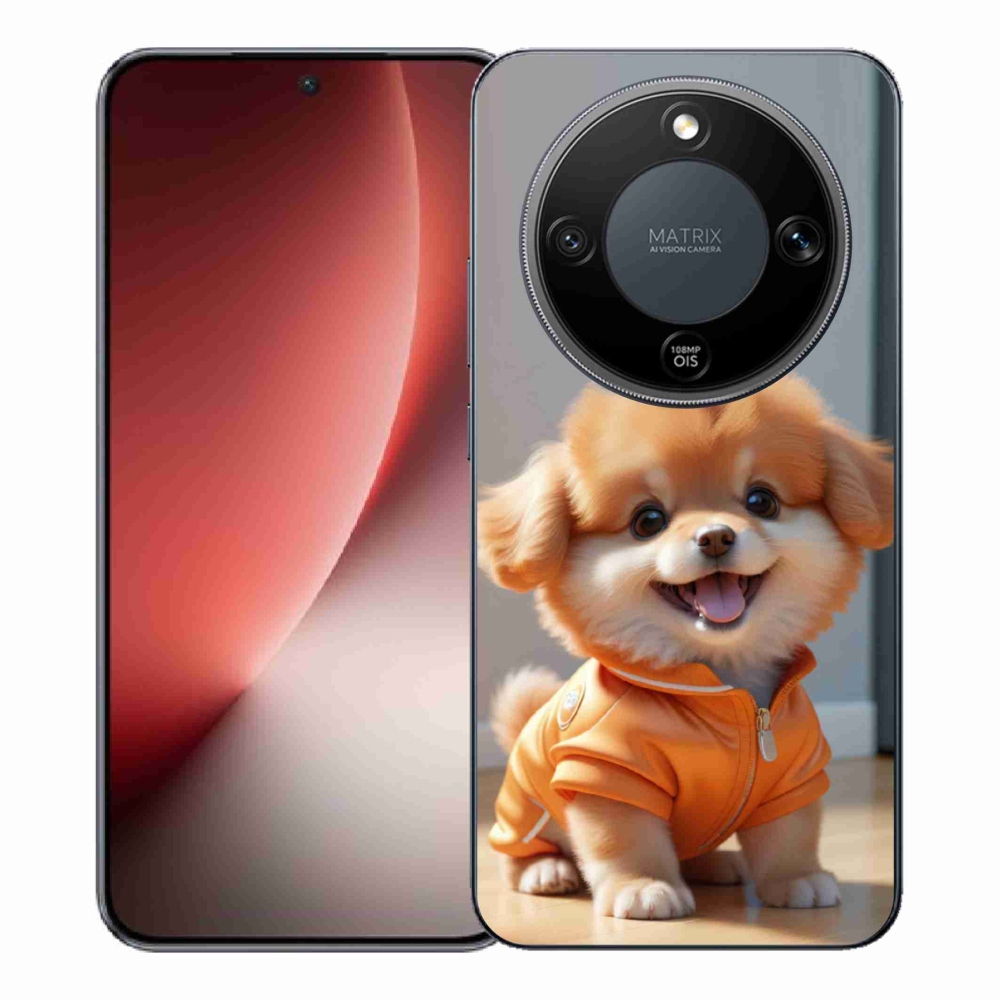 Gélový kryt mmCase na Honor Magic 8 Lite 5G - roztomilý pomeranian v mikine