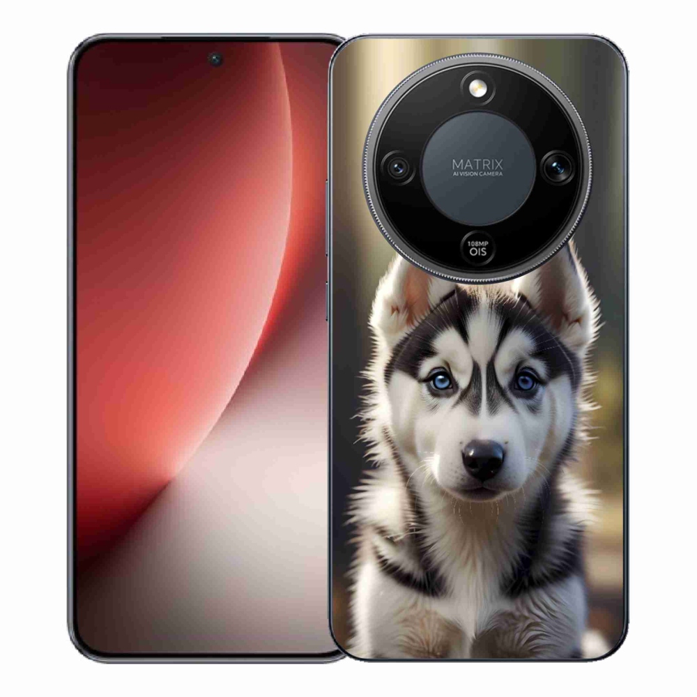 Gélový kryt mmCase na Honor Magic 8 Lite 5G - roztomilý sibírsky husky