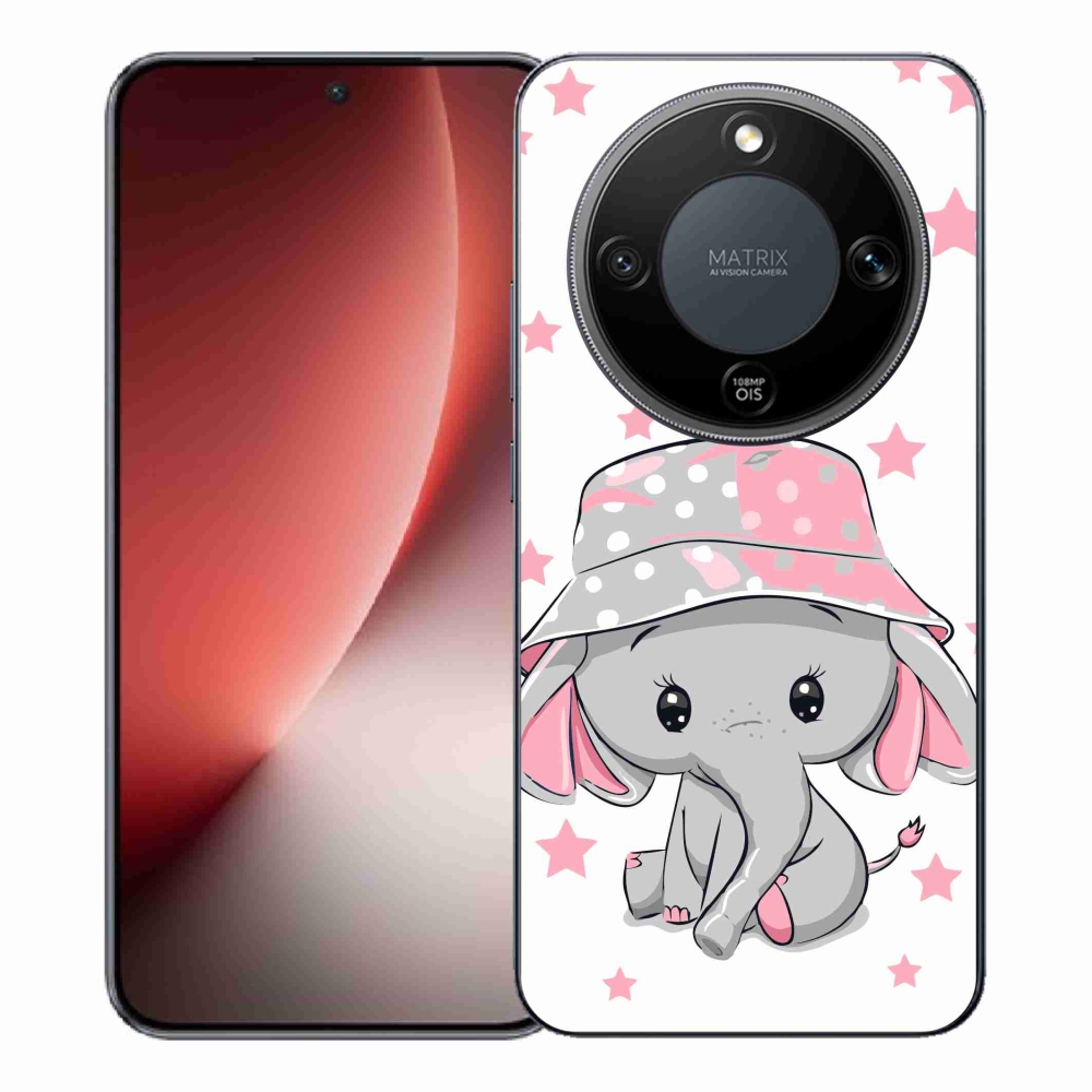 Gélový kryt mmCase na Honor Magic 8 Lite 5G - ružový slon