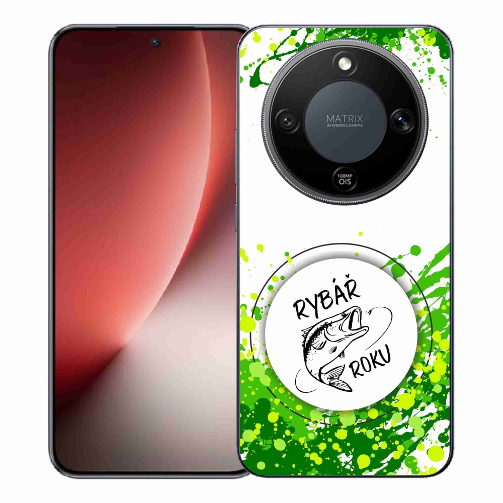 Gélový kryt mmCase na Honor Magic 8 Lite 5G - rybár roka biele pozadie