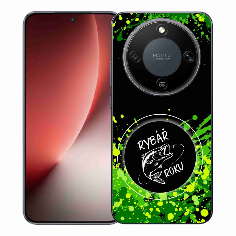 Gélový kryt mmCase na Honor Magic 8 Lite 5G - rybár roku čierne pozadie