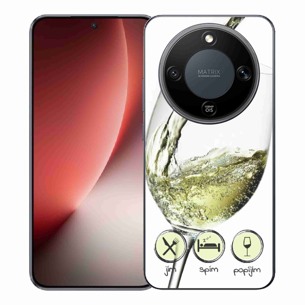 Gélový kryt mmCase na Honor Magic 8 Lite 5G - pohár vína bielej