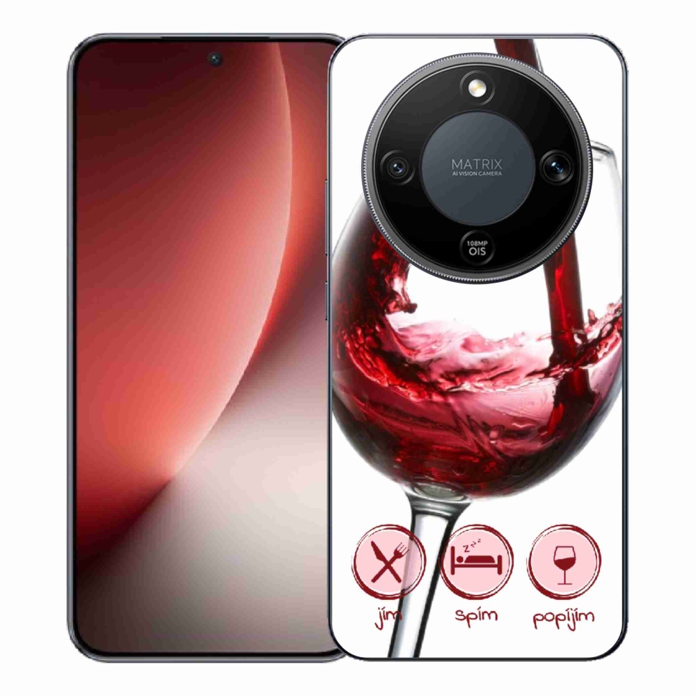 Gélový kryt mmCase na Honor Magic 8 Lite 5G - pohár vína červené
