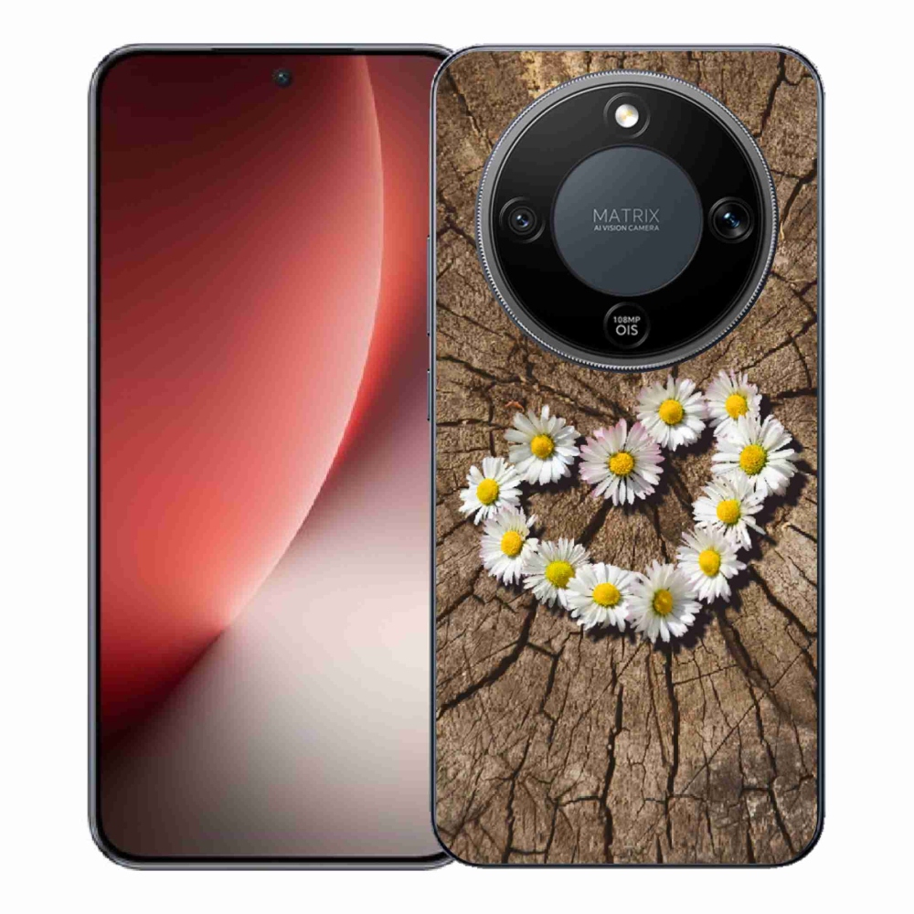 Gélový kryt mmCase na Honor Magic 8 Lite 5G - srdce z margaréty