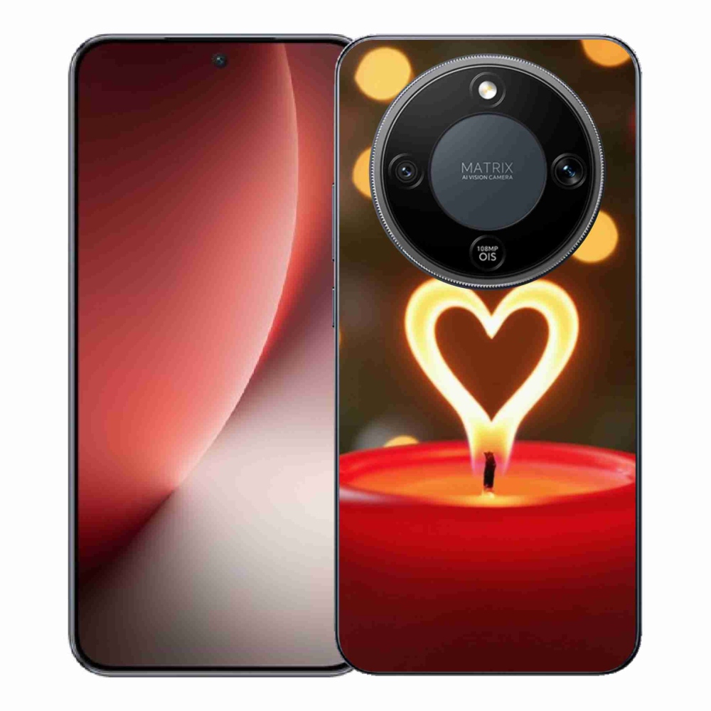 Gélový kryt mmCase na Honor Magic 8 Lite 5G - srdce z plameňa