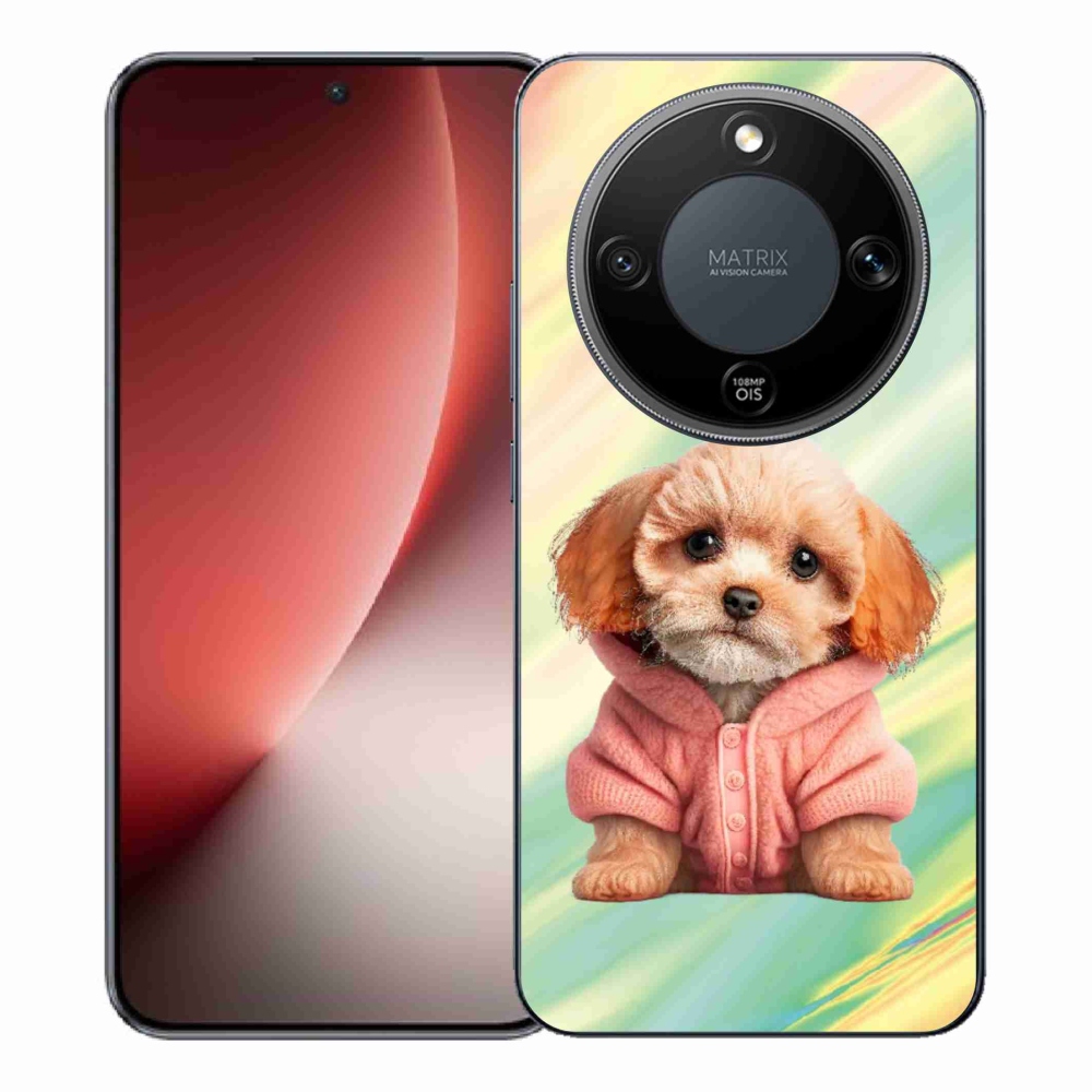 Gélový kryt mmCase na Honor Magic 8 Lite 5G - šteňa vo svetri