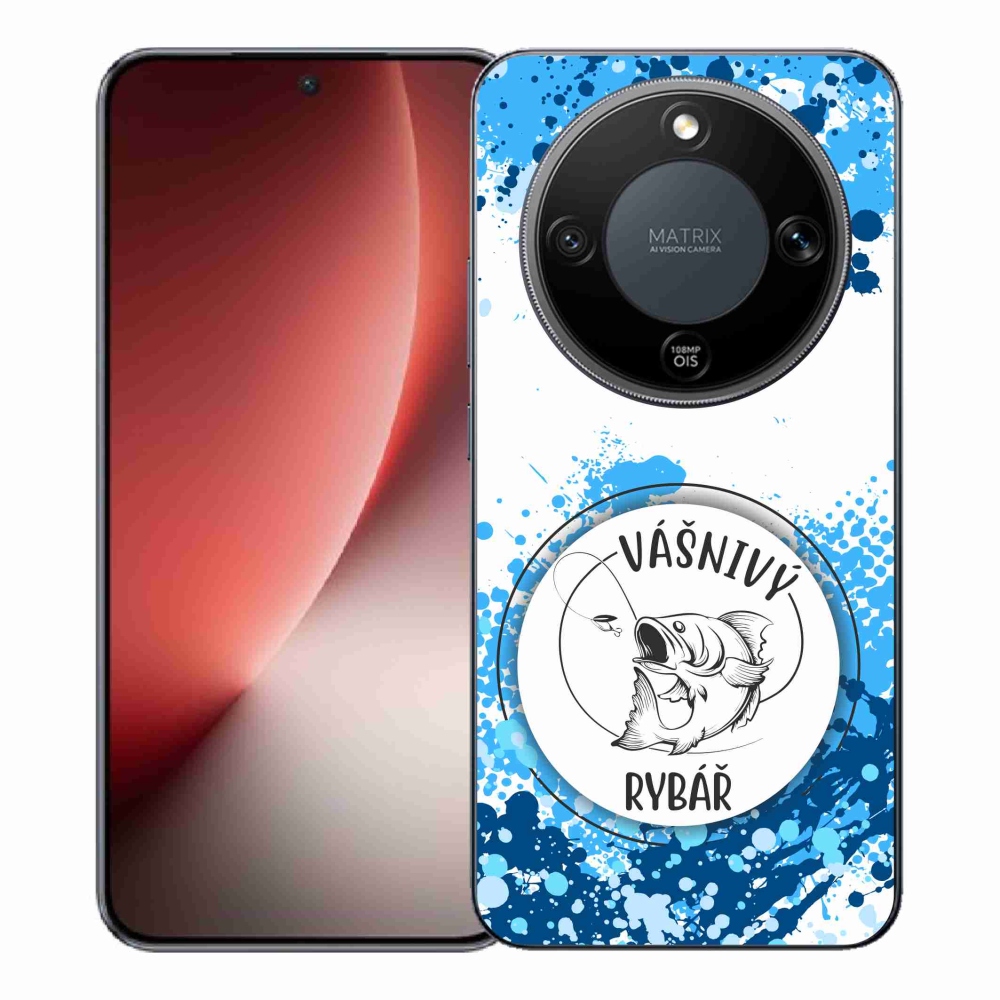 Gélový kryt mmCase na Honor Magic 8 Lite 5G - vášnivý rybár biele pozadie