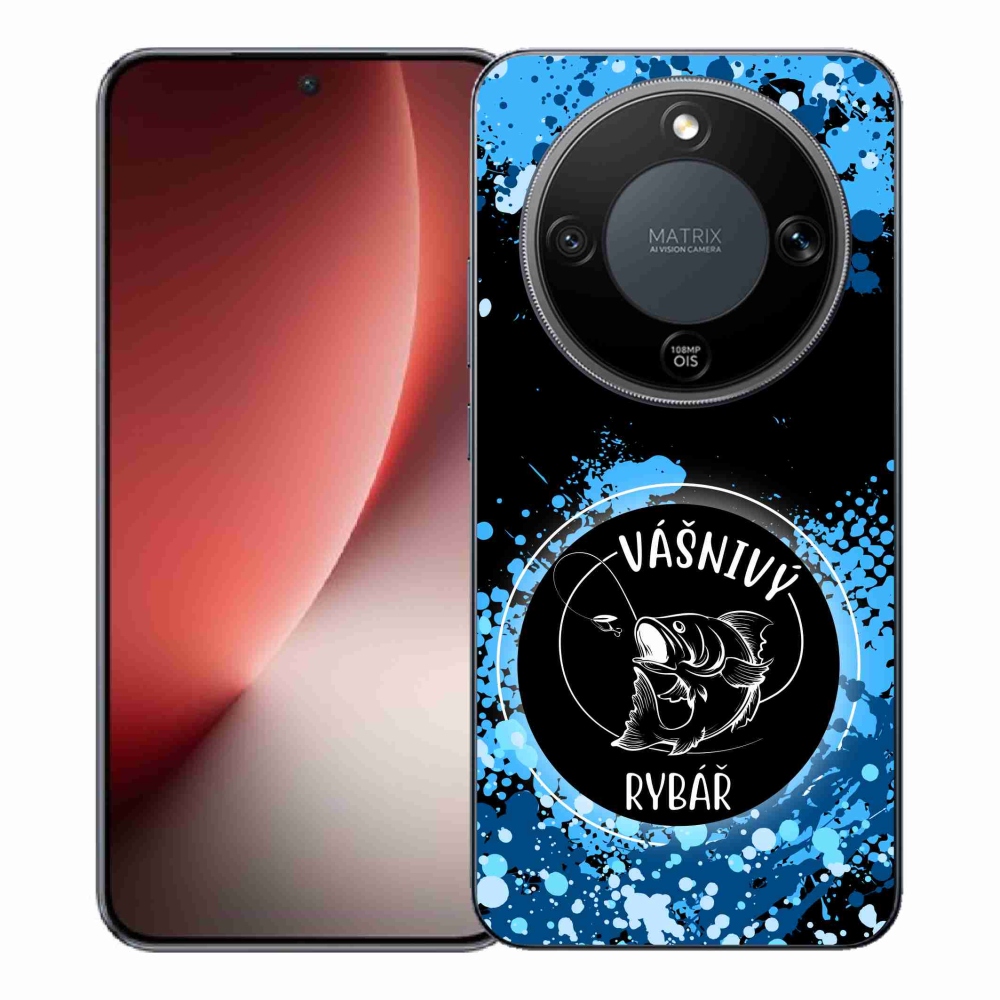 Gélový kryt mmCase na Honor Magic 8 Lite 5G - vášnivý rybár čierne pozadie