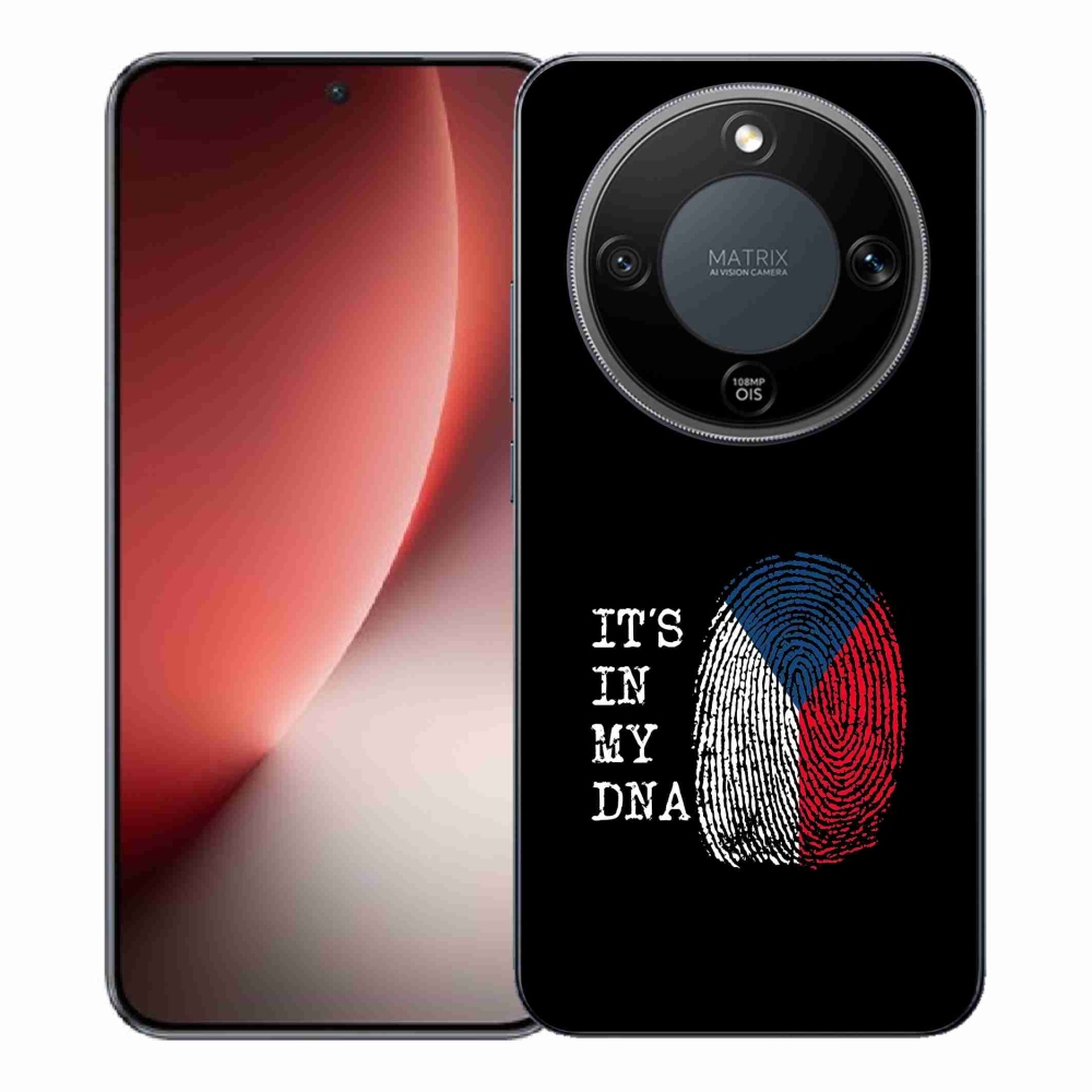 Gélový kryt mmCase na Honor Magic 8 Lite 5G - vlajka odtlačok prsta čierne pozadie