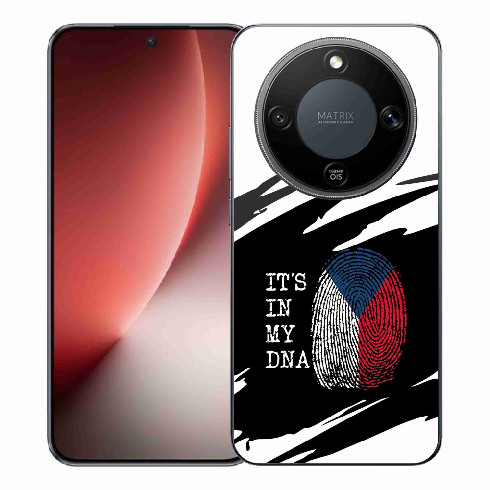 Gélový kryt mmCase na Honor Magic 8 Lite 5G - vlajka odtlačok prsta čiernobiele pozadie