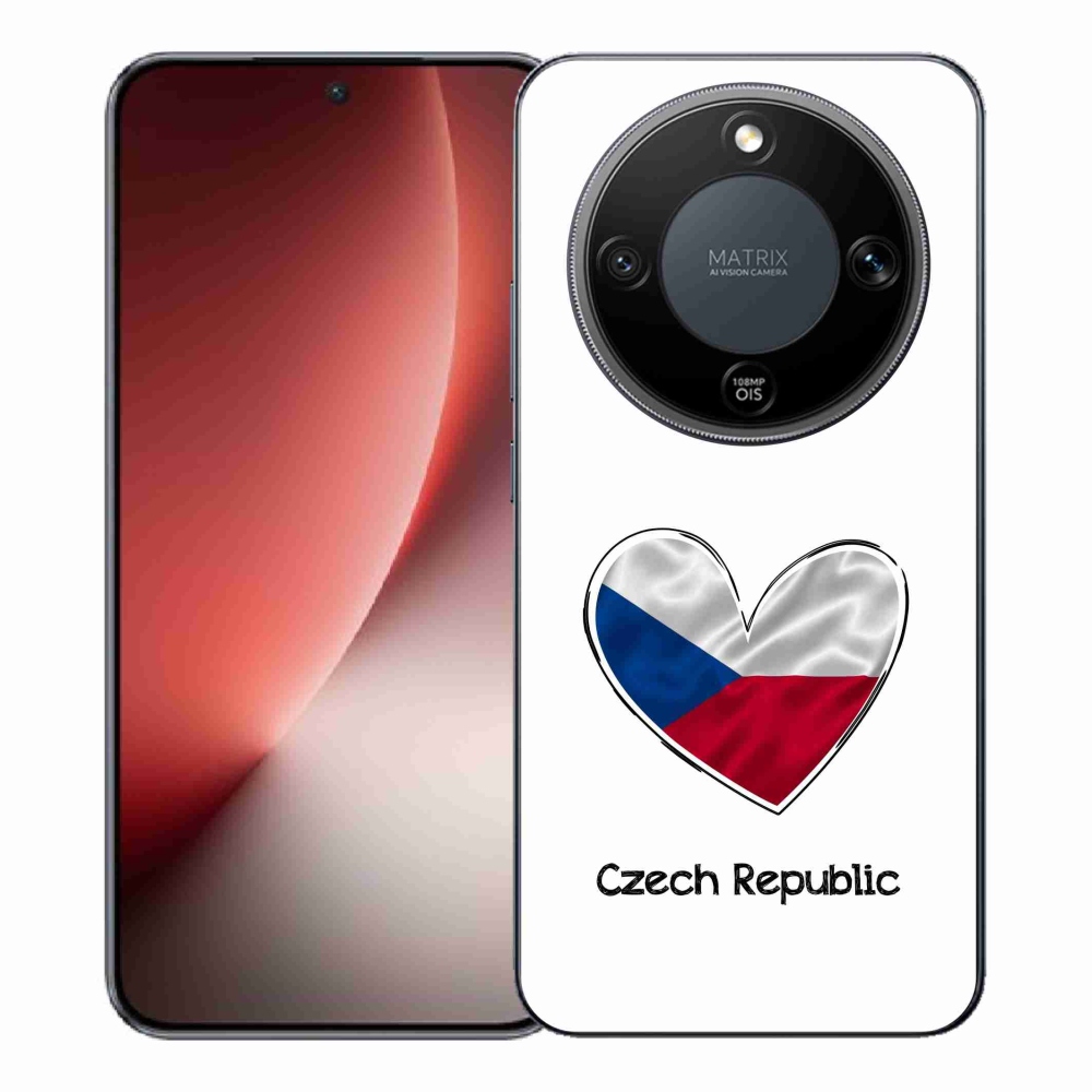 Gélový kryt mmCase na Honor Magic 8 Lite 5G - vlajka srdca biele pozadie