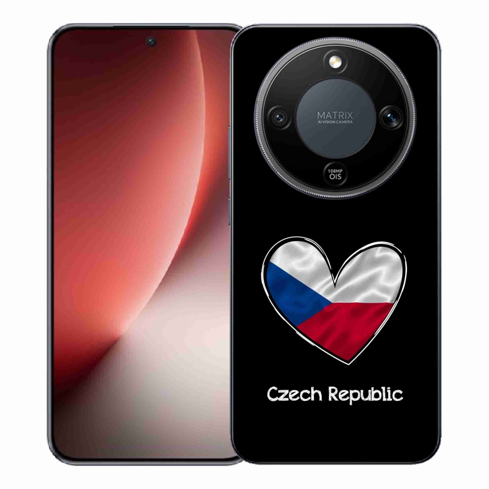 Gélový kryt mmCase na Honor Magic 8 Lite 5G - vlajka srdca čierne pozadie