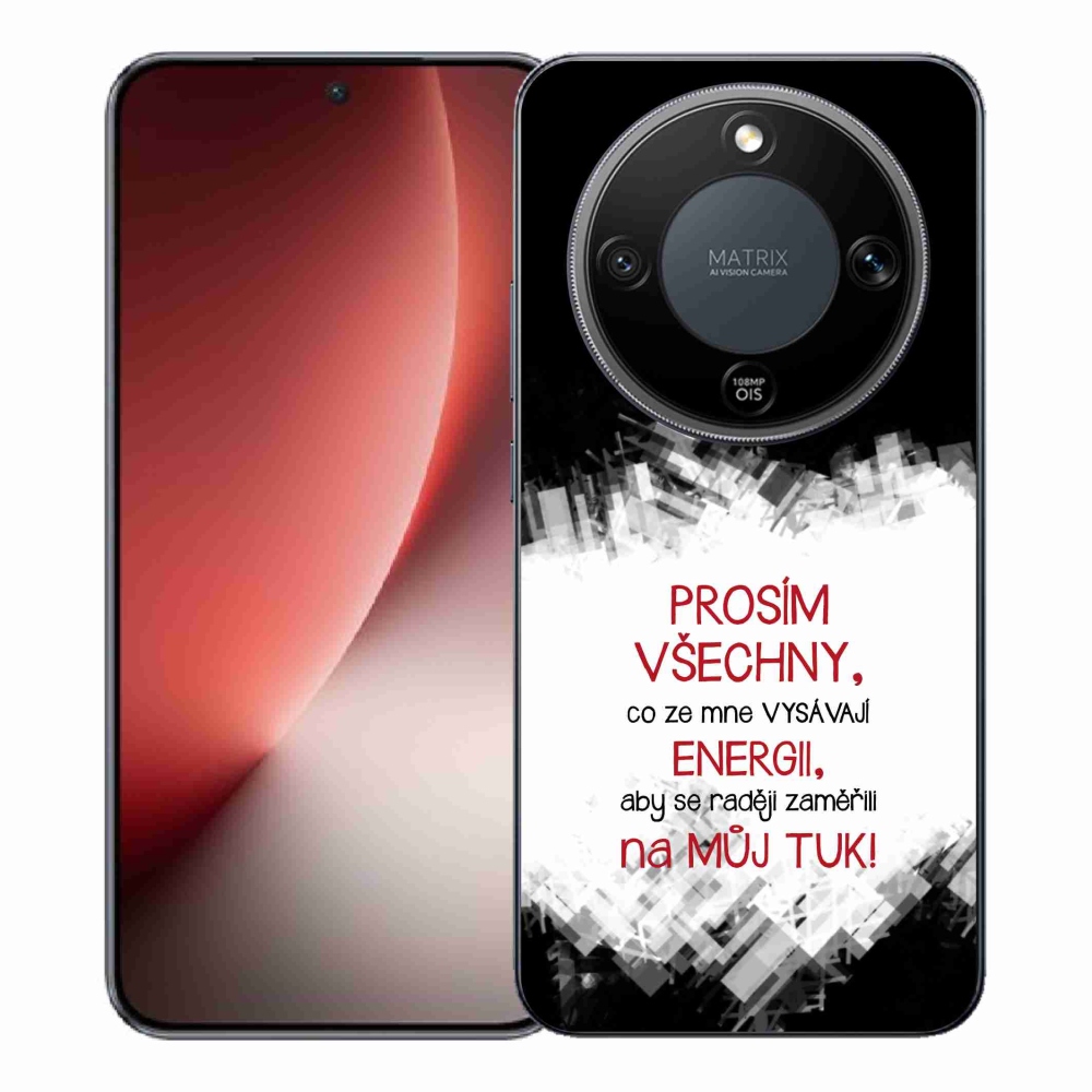 Gélový kryt mmCase na Honor Magic 8 Lite 5G - vtipný text 1 červený