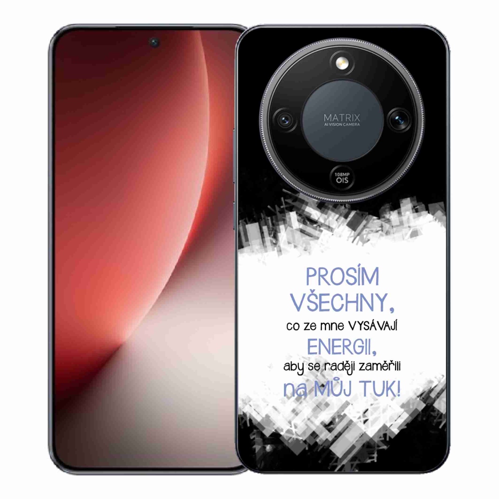 Gélový kryt mmCase na Honor Magic 8 Lite 5G - vtipný text 1 modrý