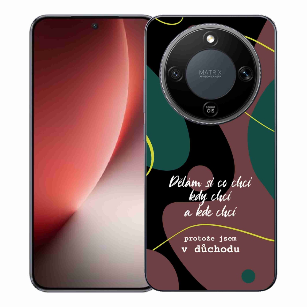 Gélový kryt mmCase na Honor Magic 8 Lite 5G - vtipný text 10 čierne pozadie