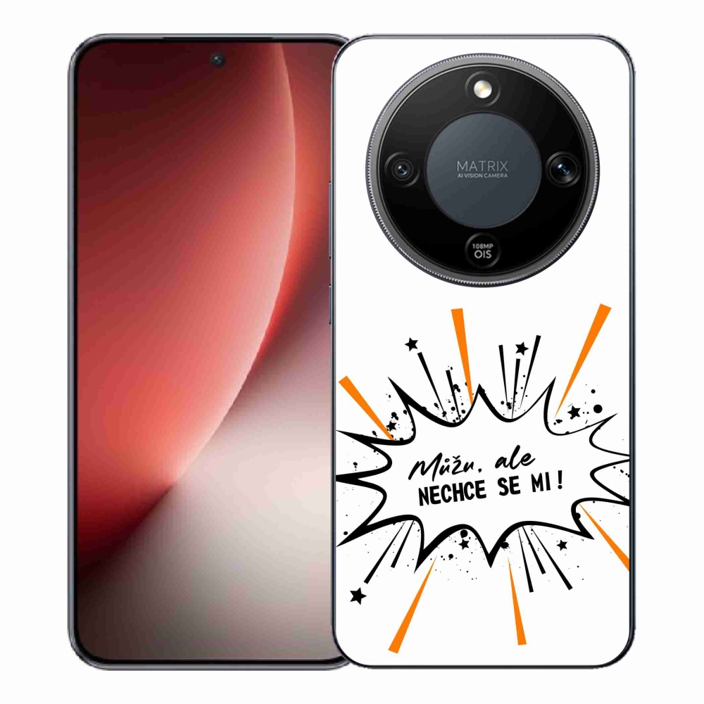 Gélový kryt mmCase na Honor Magic 8 Lite 5G - vtipný text 11 biele pozadie