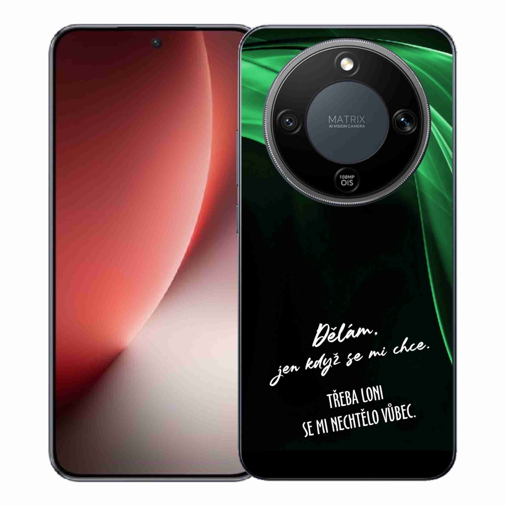 Gélový kryt mmCase na Honor Magic 8 Lite 5G - vtipný text 12 čierne pozadie