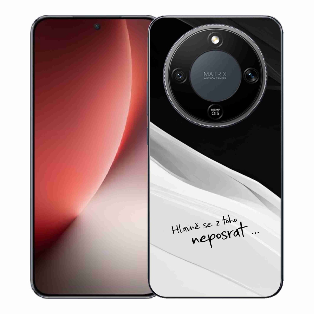 Gélový kryt mmCase na Honor Magic 8 Lite 5G - vtipný text 13 bieločierne pozadie