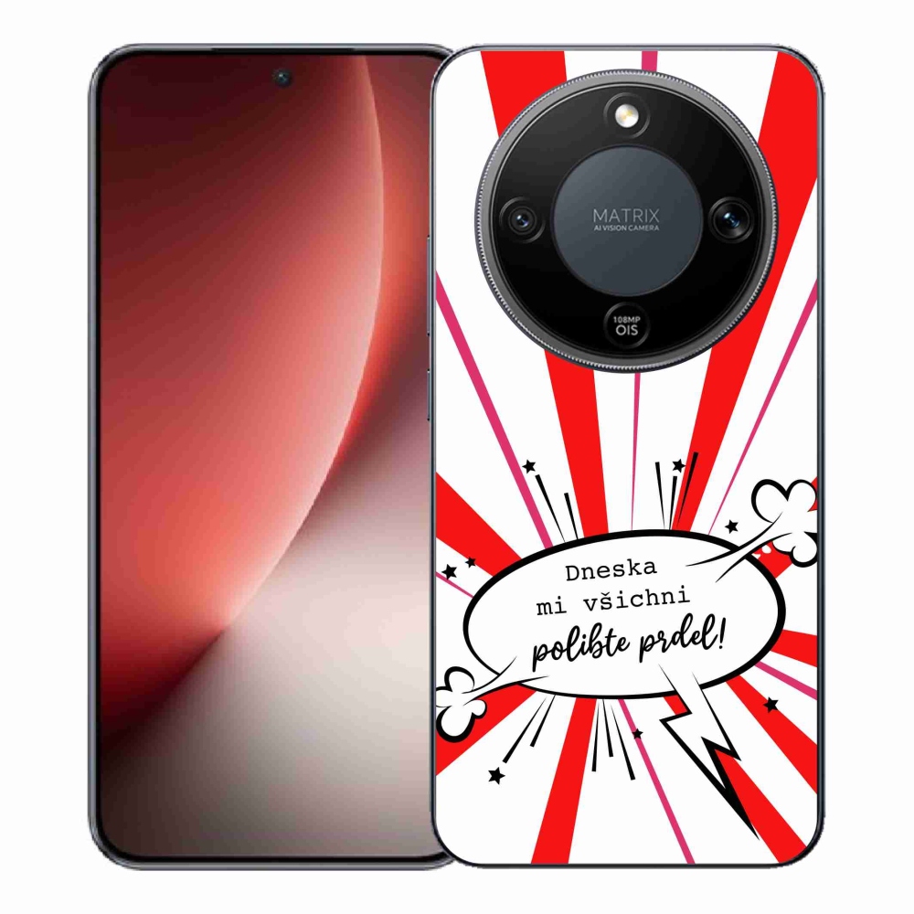 Gélový kryt mmCase na Honor Magic 8 Lite 5G - vtipný text 15 biele pozadie