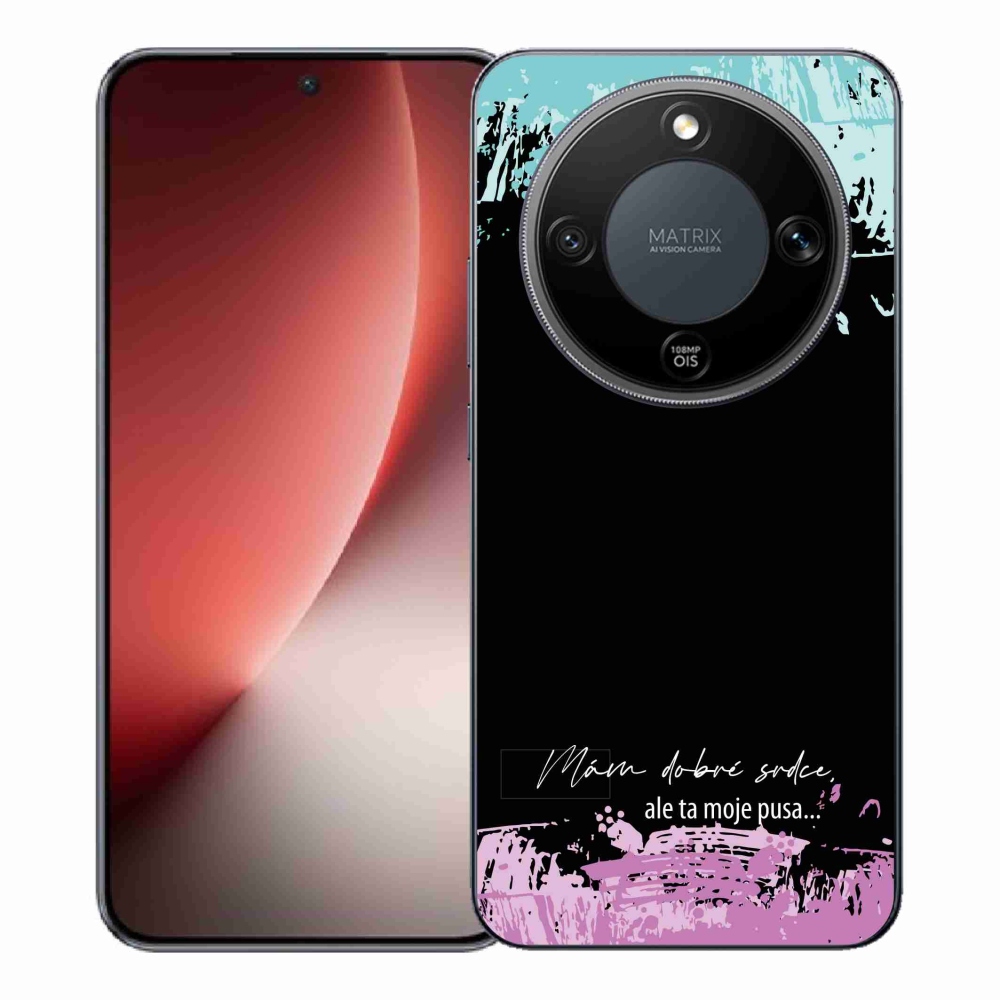 Gélový kryt mmCase na Honor Magic 8 Lite 5G - vtipný text 3 čierne pozadie