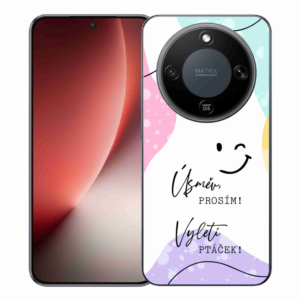 Gélový kryt mmCase na Honor Magic 8 Lite 5G - vtipný text 4 biele pozadie