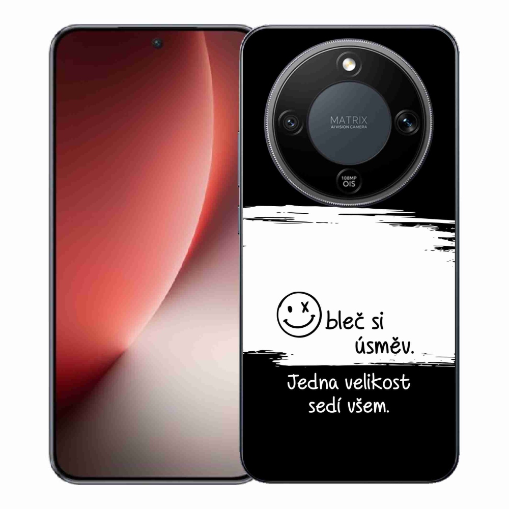 Gélový kryt mmCase na Honor Magic 8 Lite 5G - vtipný text 8 bieločierne pozadie