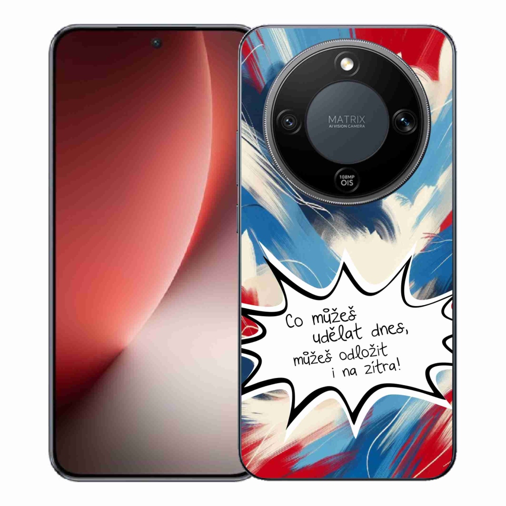 Gélový kryt mmCase na Honor Magic 8 Lite 5G - vtipný text 9 biele pozadie